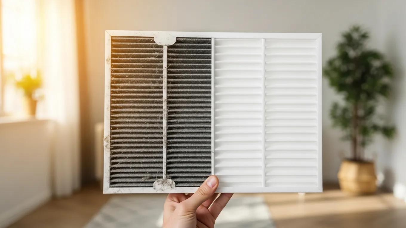 preciseair d9b99cd064ef comparison of dirty and clean hvac air filters highlighting air quality importance 5a2a5486 083c 48ae 9cdc 893558dce1d7